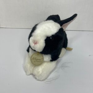 Aurora Minyoni Small Black and White Realistic Small Plush Bunny